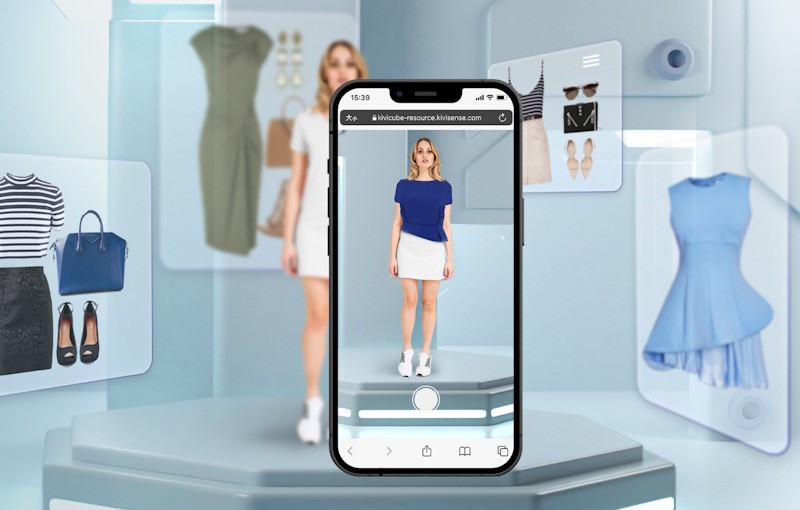 Virtual try-on clothing application with real body mesh